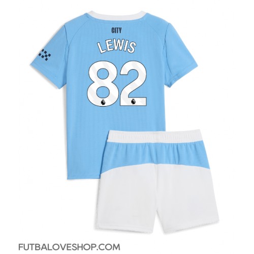 Dres Manchester City Rico Lewis #82 Domáci pre deti 2025-26 Krátky Rukáv (+ trenírky)